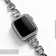Apple Watch用 ハート型メタルバンド シルバー