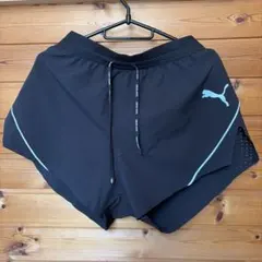 PUMA ブラックショーツ 通気性メッシュ