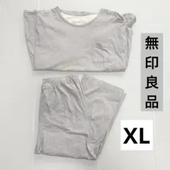無印良品 綿100%上下ルームウェア 半袖クルーネックT パンツ XL