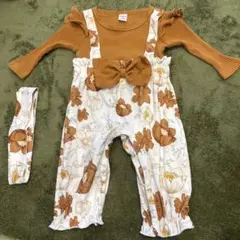 SHEIN 花柄ロンパースセット 3-6M