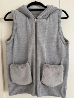 グレー フード付き キルティングベスト FENICE