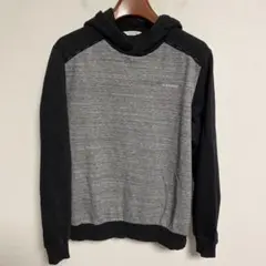 Calvin Klein 裏起毛スウェットパーカー ブラック/グレー S