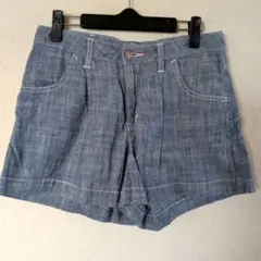 ❤️earth＆Lee❤️デニムショートパンツ　ピンクロゴ　軽め　Sサイズのサムネイル