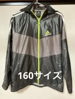 adidas フルジップジャケット 黒/グレー/ライム