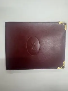 Cartier カルティエ マストライン 二つ折り財布 ボルドー レザー