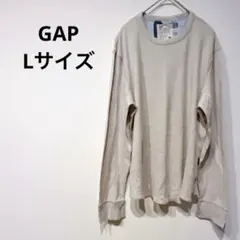 美品✨GAP 【L】ギャップ EST 1969 ベージュ長袖Tシャツ