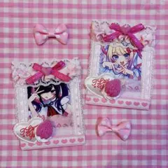 いちご♡量産型 ピンク ホイップデコ トレカケース 平成女児 ペア 硬質ケース