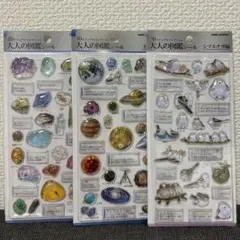 正規品　大人の図鑑シール　3D 鉱物編　天体編　シマエナガ
