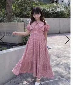 レトロギンガム開衿ワンピース チェック アンアナザーアンジェラス