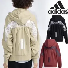 【adidas】3ストライプスワーディングフルジップパーカー　ブラック