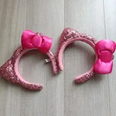 新品 5800円★ハローキティ カチューシャ ピンク ラメ リボン スパンコール