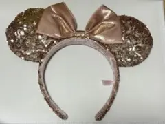 ディズニーランド ミニーマウス カチューシャ ピンク ゴールド スパンコール
