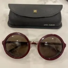 LINDA FARROW サングラス ラウンド型 ボルドーのサムネイル