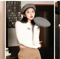 darich チェック柄 ベレー帽 FREEサイズ BLK