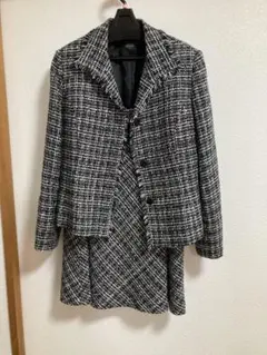 ツイードスーツセット 黒白チェック　11 号サイズ
