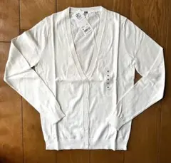 再値下げ【未使用】ユニクロUVカットVネックカーディガンレディースM 綿100%