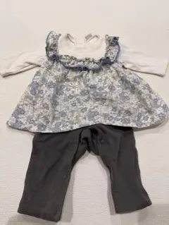 petit main 花柄ロンパース 70