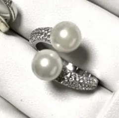 フォーマル✨本真珠　あこや真珠リング　アコヤパール　結婚式　入学式　入園式