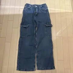 H&M カーゴパンツ デニムブル150-160cm