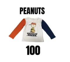 【PEANUTS】スヌーピー　チャーリーブラウン　ラグラン　長袖Tシャツ　100のサムネイル