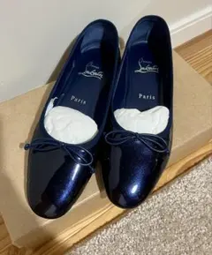【美品】Christian Louboutin ネイビー バレエシューズ