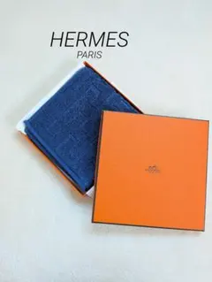 新品・未使用　HERMES エルメス　タオル エルメスブルー　Hロゴ 　ギフトのサムネイル