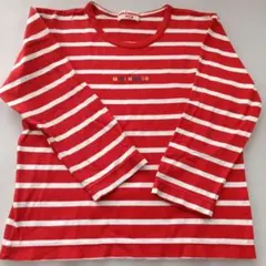MIKI HOUSE 赤白ボーダー 長袖カットソー 110