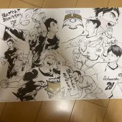 ハイキュー フェア 書き下ろしイラストシート 日向 影山 ハイキュー!! フェア 書き下ろしイラストシート 2枚セット 日向
