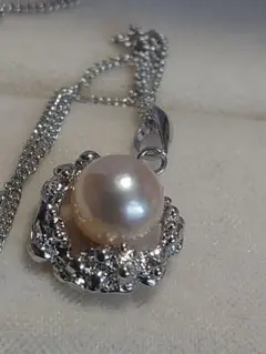 925刻印アコヤ本真珠銀製刻印パールネックレス