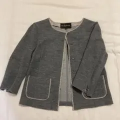 Purifier ノーカラーグレー 七分袖カーディガン サイズ38