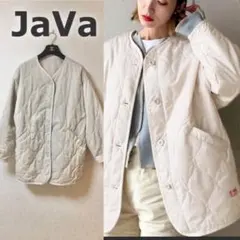 JaVa アイボリー キルティングジャケット Mサイズ　ノーカラー