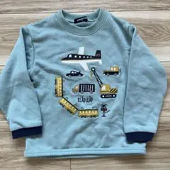 klädkäp 水色 トレーナー 車と飛行機刺繍