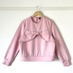 【良品】SHEIN ビッグリボンスウェット L ピンク 長袖 韓国系 ガーリー
