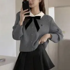 SHEIN ニット 長袖 リボン [48012249]