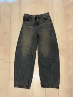 GU バレルレッグジーンズ ブルー Sサイズのサムネイル