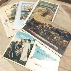 【P002】ヴィンテージポストカード ５枚セット　タイプA