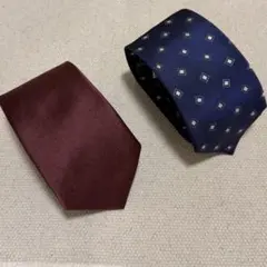 【FAIRFAX】 ネクタイ 2本セット ボルドー ネイビー小紋柄のサムネイル
