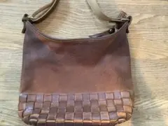 kissora キソラ　ブラウンレザーショルダーバッグ