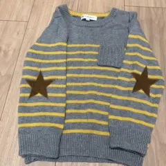 100〜110cm GLOBAL WORK グレー/イエロー セーター M