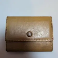 牛革三つ折り財布　金茶　※若干汚れあり