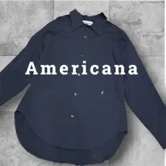 Americana コットン100 ポロ襟カットソーシャツ 刺繍ロゴのサムネイル