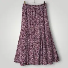 未使用級【IENA】小花柄フレアロングスカート 楽ちんウェストゴム 綺麗め