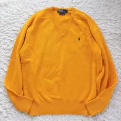 美品　ポロラルフローレン　ラムウール Vネックニット オレンジ 90s 00sのサムネイル