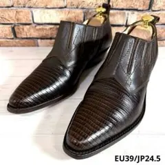 美品■コルドネス■ショートウエスタン✨サイドエラ リザード 型押し 本革 Y2K