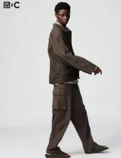 【UNIQLO :C】ワイドフィットカーゴパンツ XL DARK BROWN