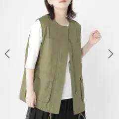 ノーカラーミリタリーベスト