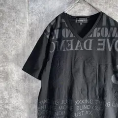インジアティック　VネックTシャツ 英字プリント　型押し　Y2K 平成　ギャル男のサムネイル