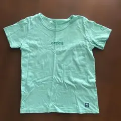 crocs 半袖Tシャツ ライトグリーン 刺繍ロゴ　クロックスのサムネイル