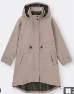 美品　GU ACTIVE マルチブロックロングコート　Ｌサイズ　ベージュ系