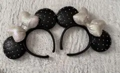 ディズニー カチューシャ シルバーリボン